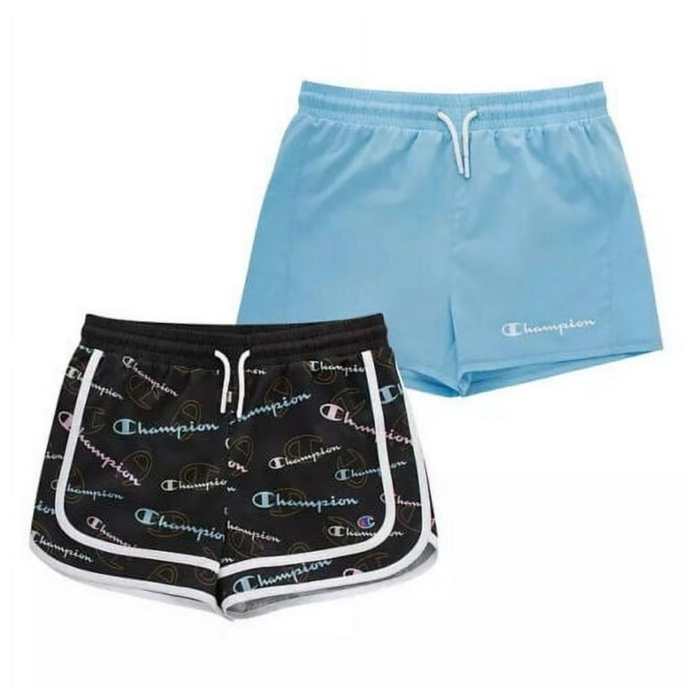 NWT Champion 2PK Girls Shorts Blue/ Black Various Sizes
